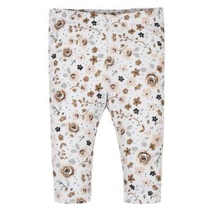 Baby girl floral pants - pink and gold glitter floral - new! - slim white pants